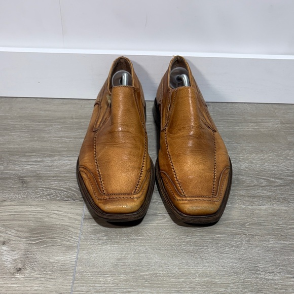 Nicola Benson Men's Tan Italian Leather Square Toe Slip-On Shoes Size 10.5 - Picture 5 of 9